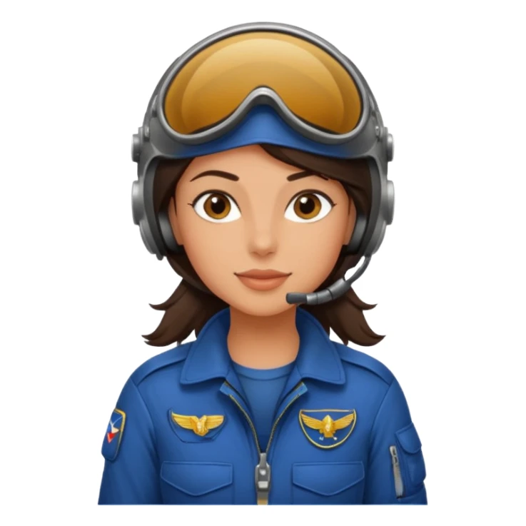pilot girl brunette sticker