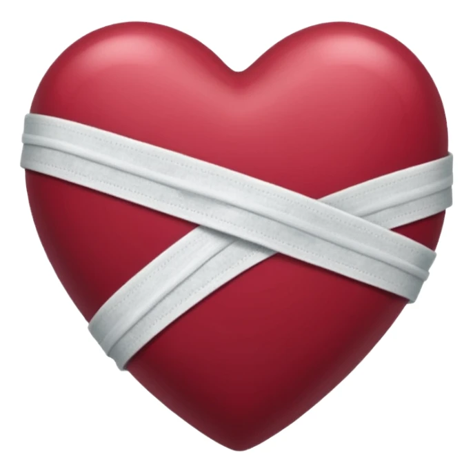 Heart bandaged burgendy shjny sticker