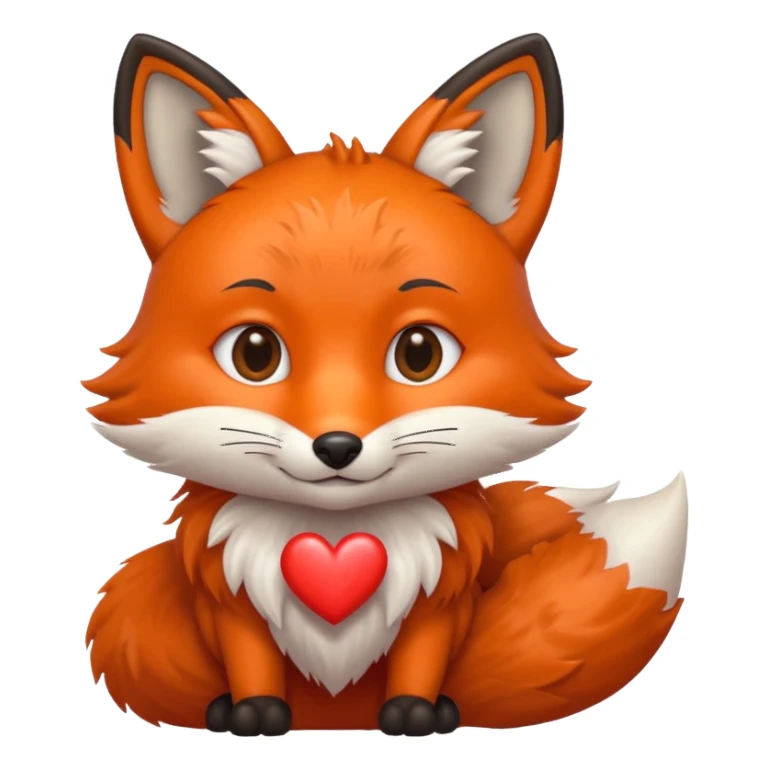 Zorrito con ojos de corazon sticker