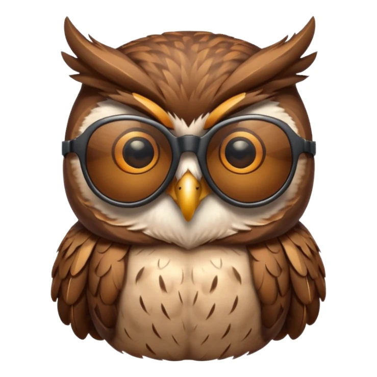 owl wearing sunglasses sticker