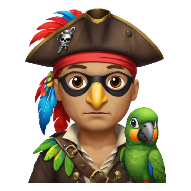 pirate and parrot sticker