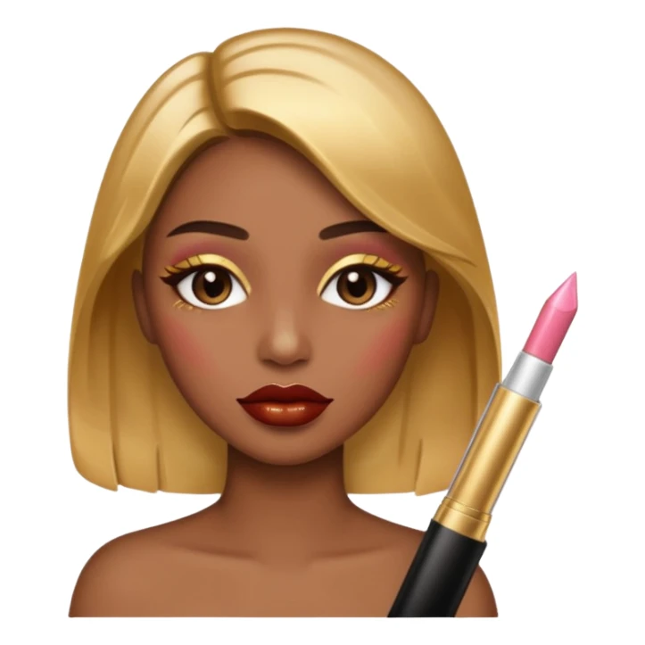 lip gloss brown with makeup gold sticker