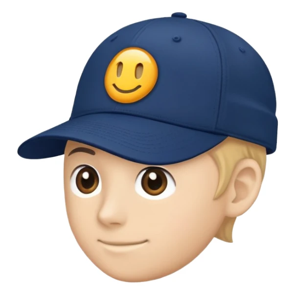 cap with a simple logo on the front panel sticker