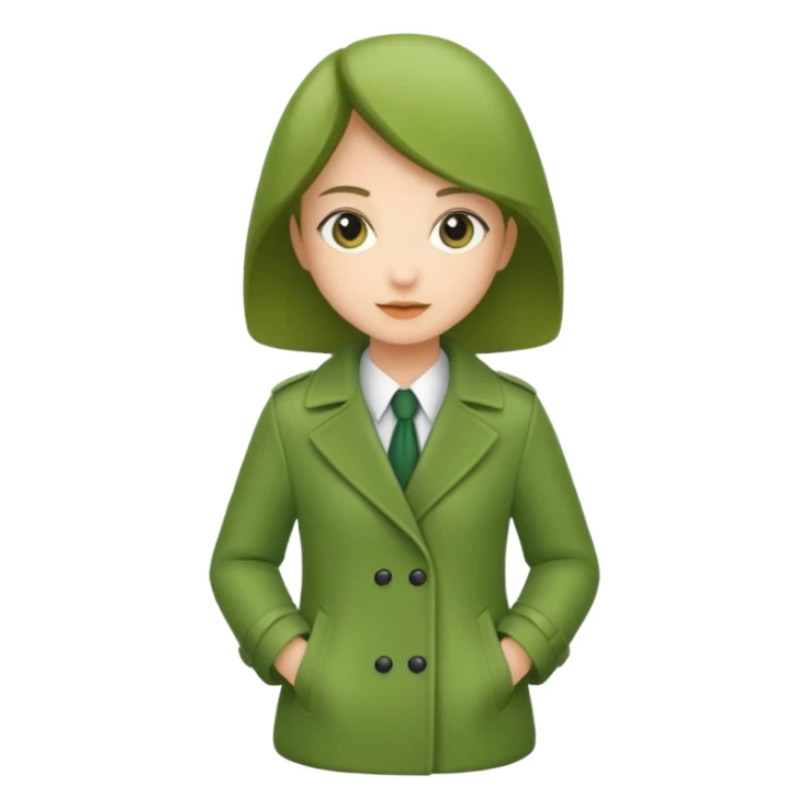 green coat girl sticker