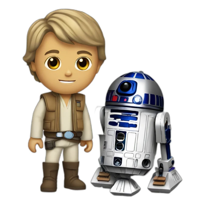 Luke Skywalker with R2-D2 sticker