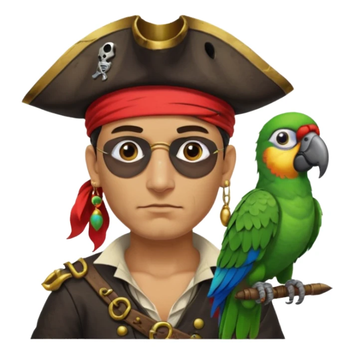 pirate and parrot sticker