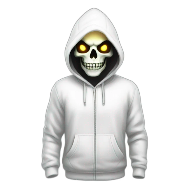 White-hoodie-skeleton-glowing-eye sticker