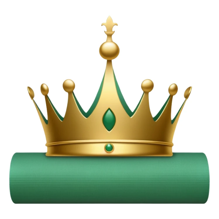 A simple crown silhouette with a yoga mat roll underneath sticker