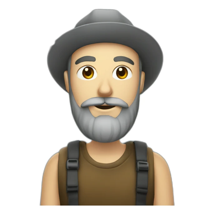 man with beard and a vaper sticker