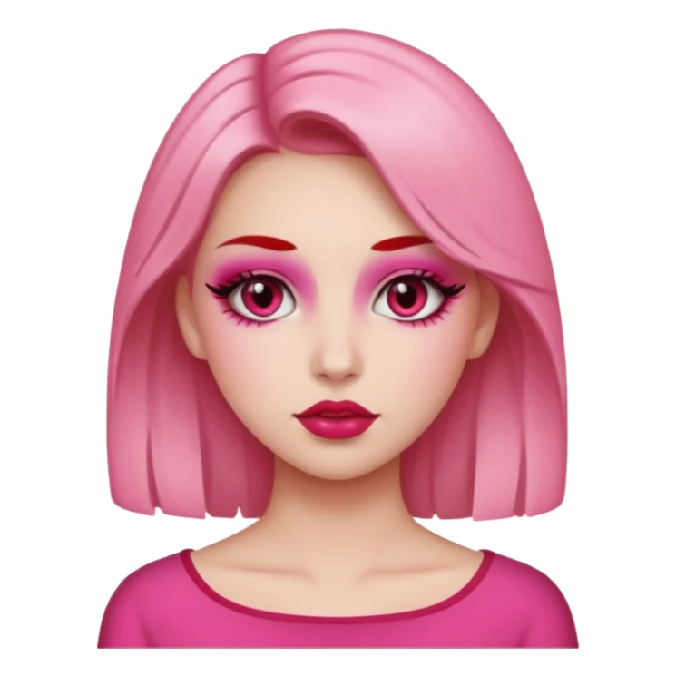 Makeup girl pink and red sticker