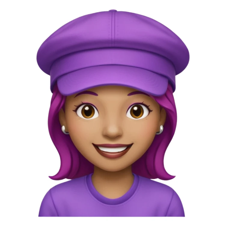 singer strawberry wearing purple cap sticker