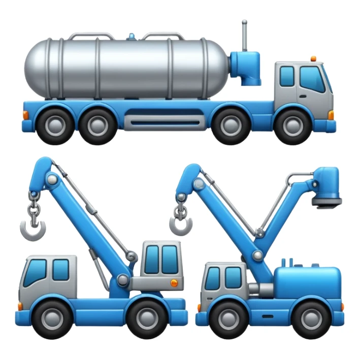 create a realistic emoji showing logistic machines sticker