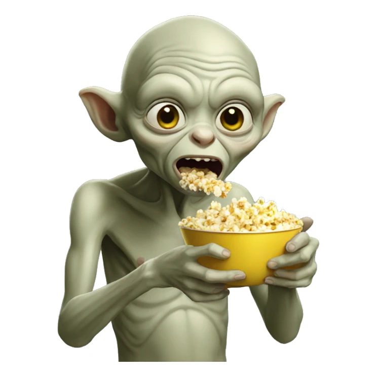 gollum eating popcorn sticker