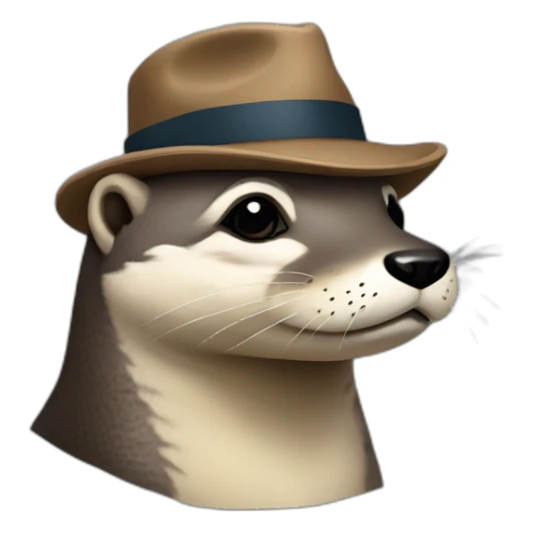 Une loutre avec un chapeau sticker