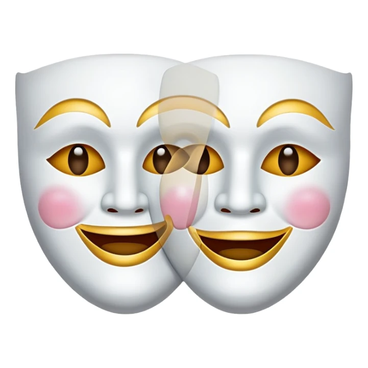 drama mask with happy and sad faces sticker