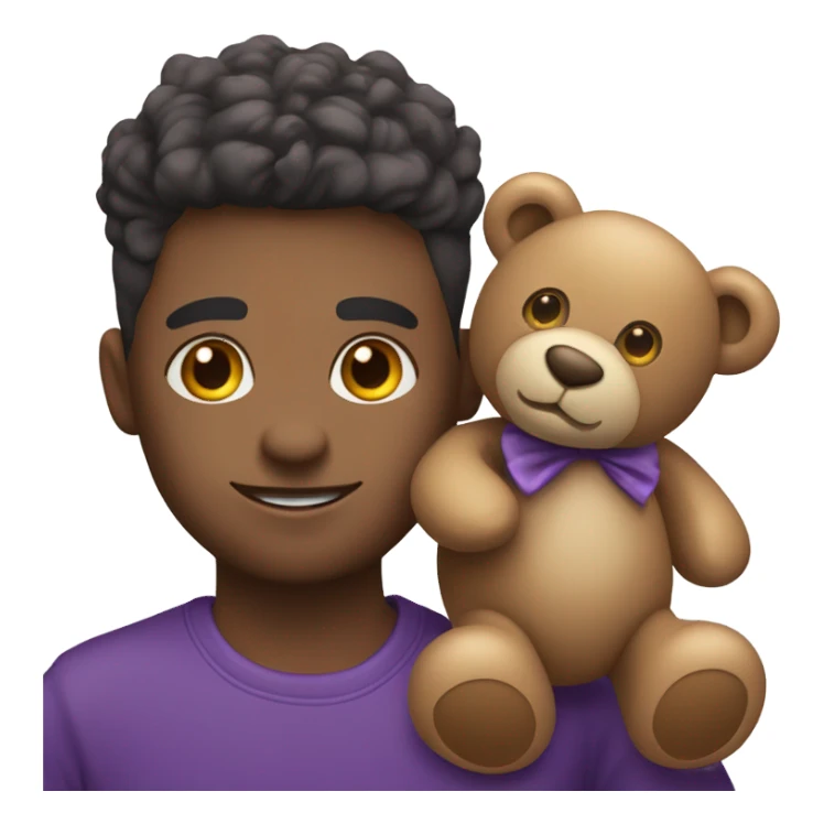 Purple heart and teddy bear sticker