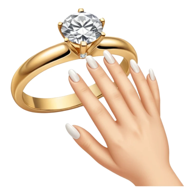 Engagement ring and hand sticker