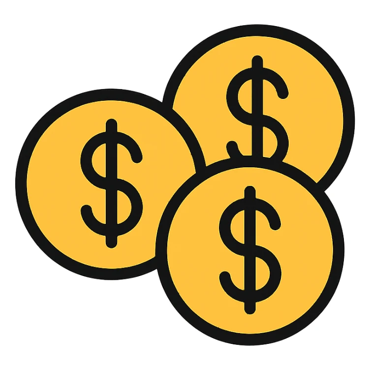 few golden coins sticker