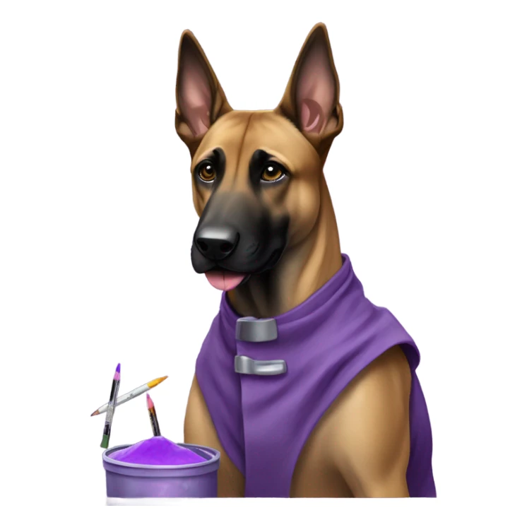 malinois artist purple sticker