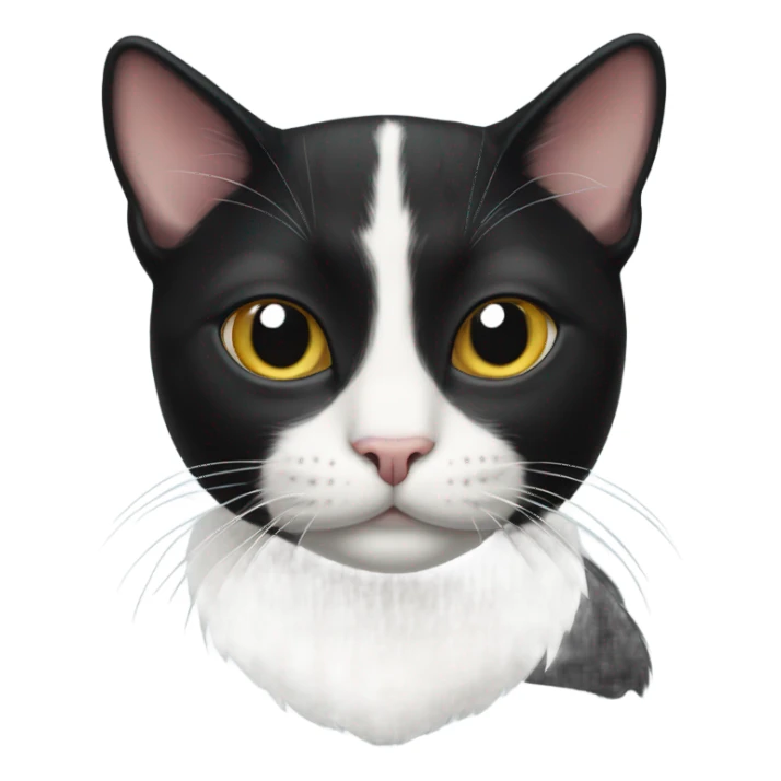 Tuxedo cat with spot on face sticker