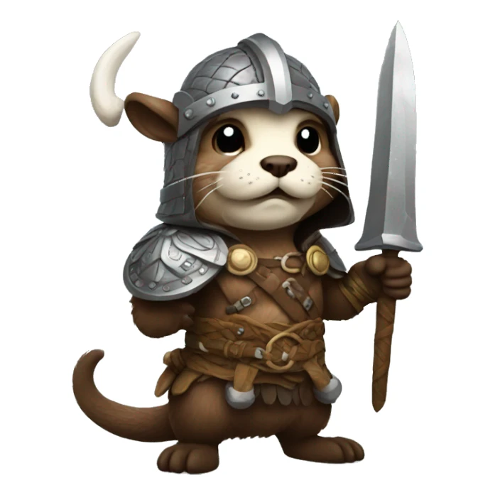 otter dressed as viking sticker