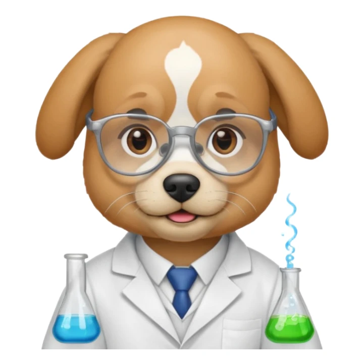 dog scientist sticker