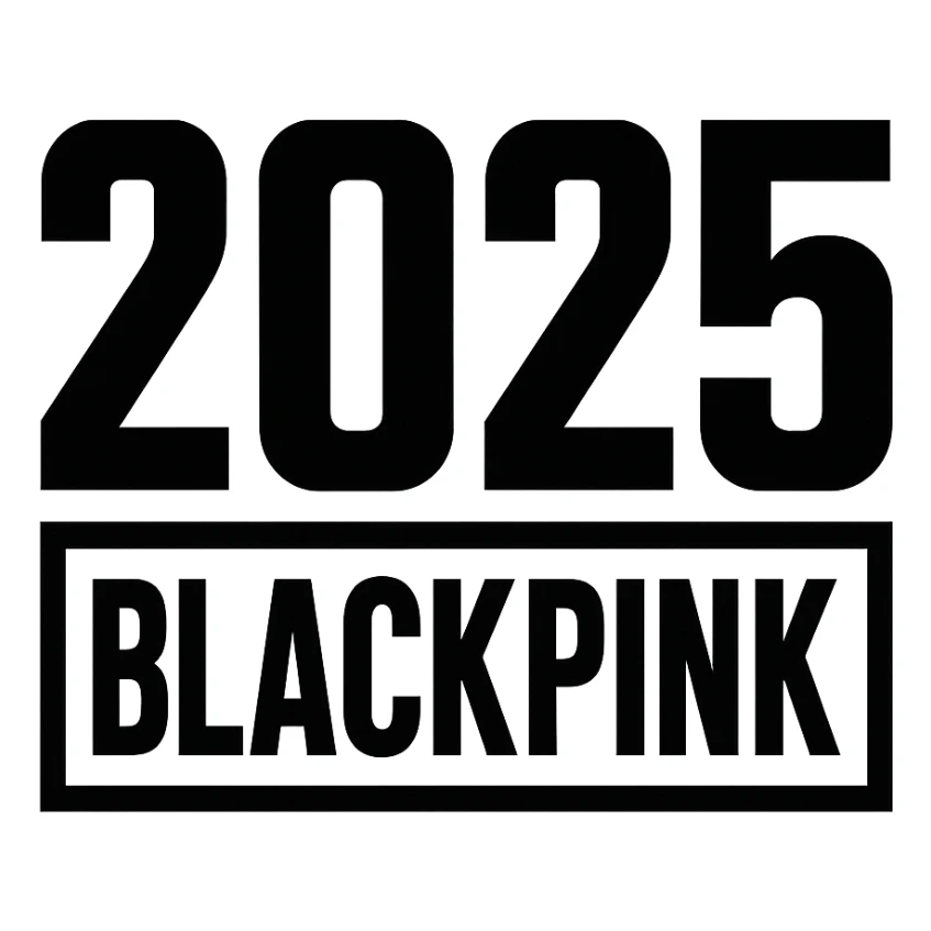 2025 year blackpink text, remove background sticker