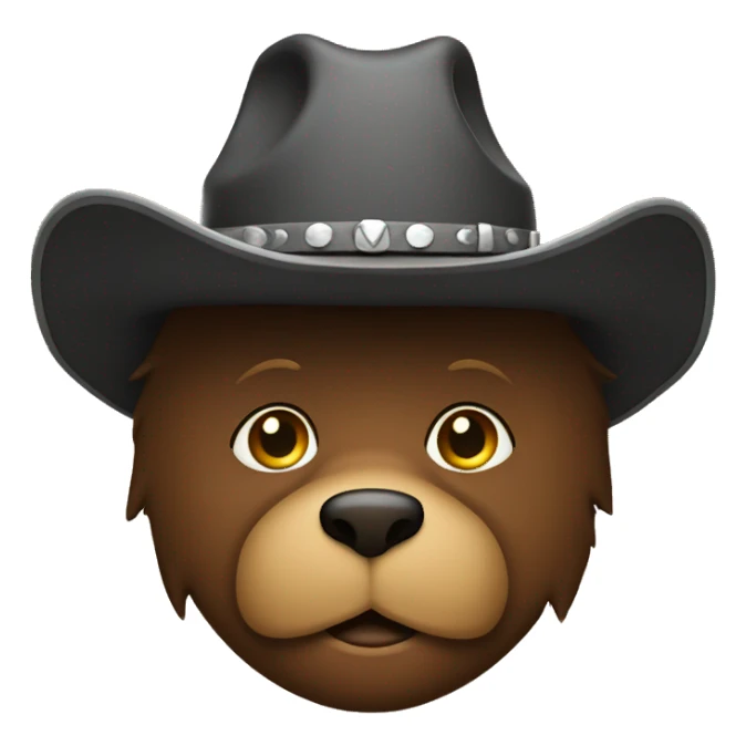 A bear in a cowboy hat sticker