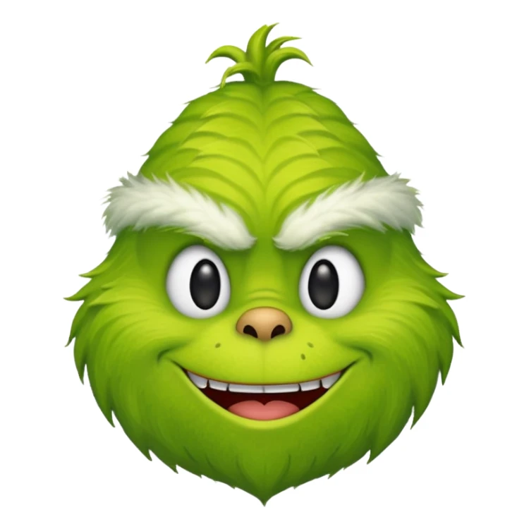 Grinch emoji with mischievous smile sticker