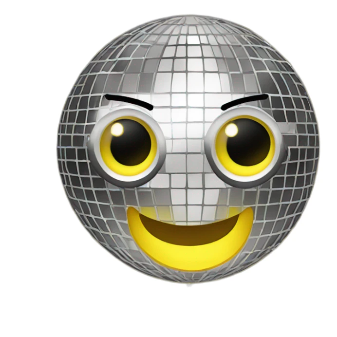 Disco ball with shining yellow sparkle left eye sticker