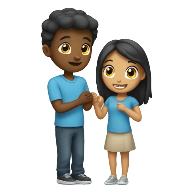 a girl proposing a boy sticker