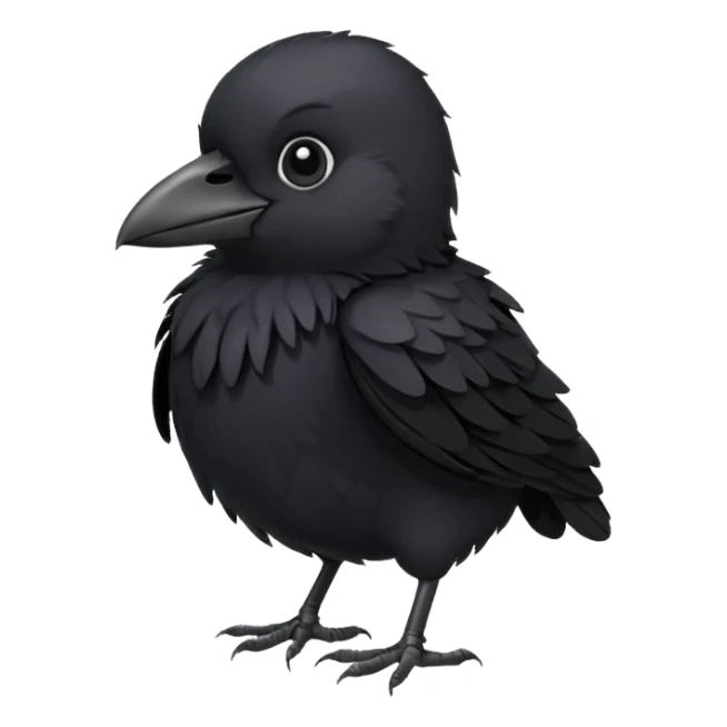 Crow chick sticker