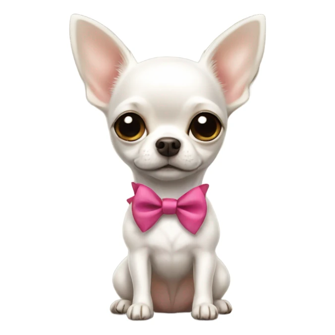 white chihuahua with bow sticker