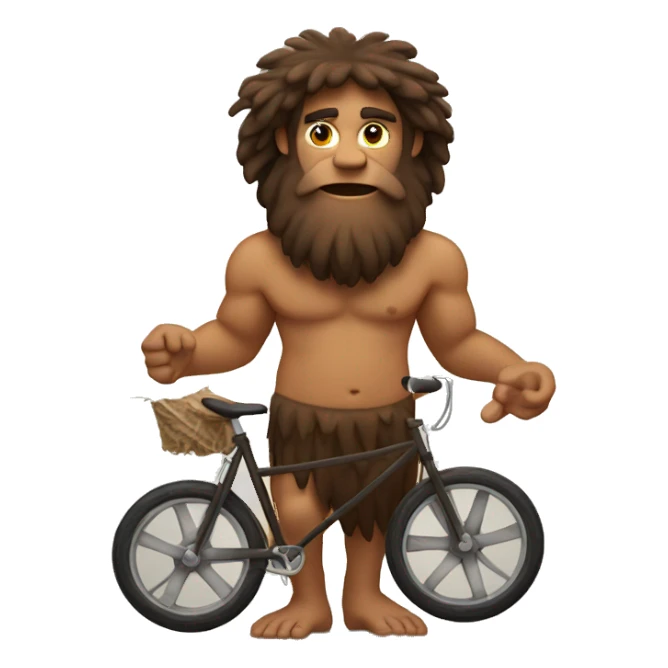 caveman with two wheels in his hand sticker