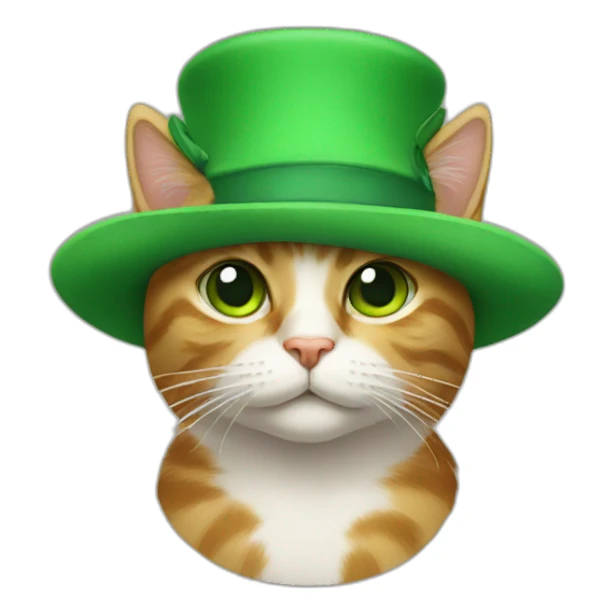 cat with a green hat sticker