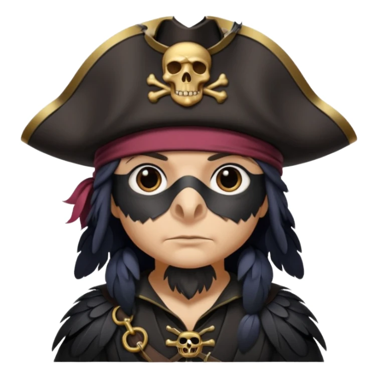 raven with a pirate hat sticker