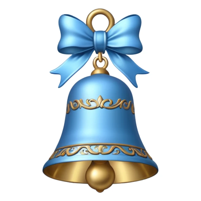 light blue Christmas bell sticker