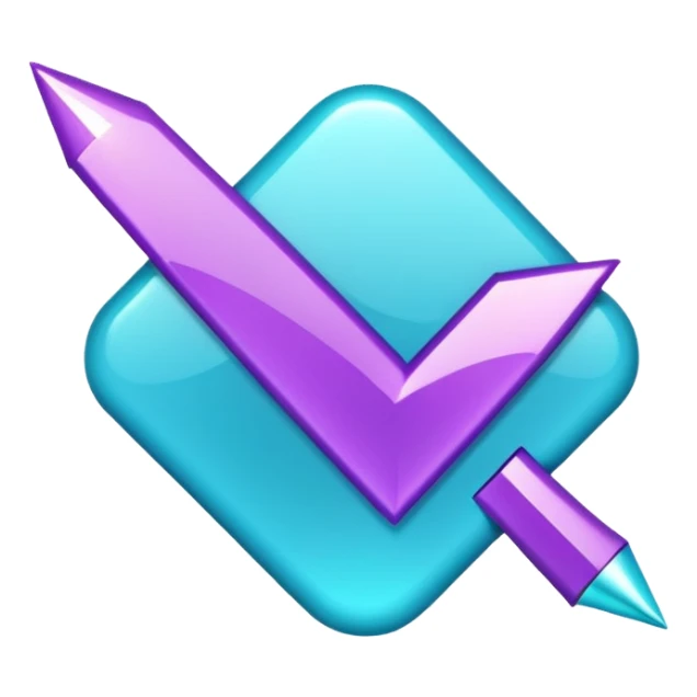 Glitter Purple and Cian Mark Check sticker