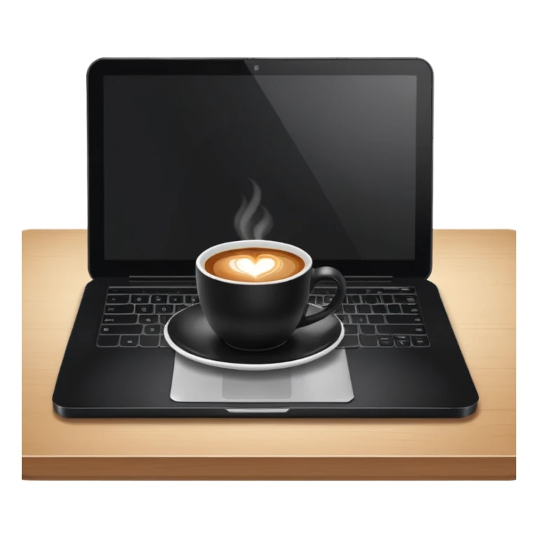 laptop and coffee on the table sticker