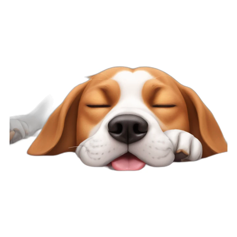 beagle sticking tongue half out while sleeping sticker