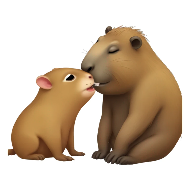 Capybara and monkey kissing sticker