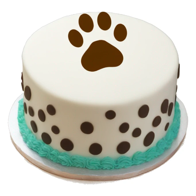 Paw print birthday cake sticker