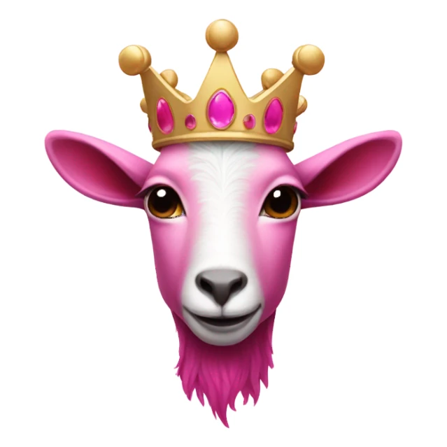 Pink ombre goat with a crown  sticker