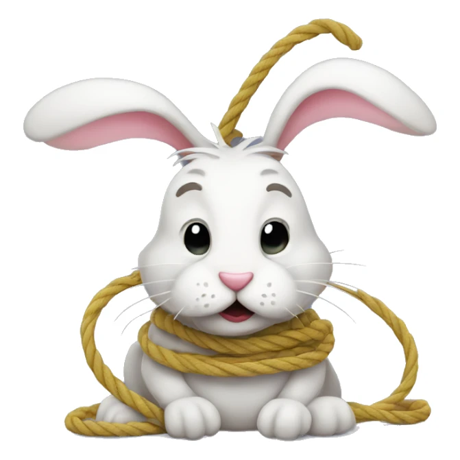 roped up bunny sticker