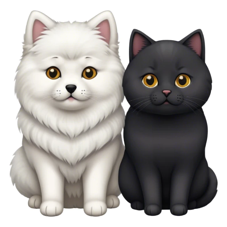 
Samoyed and black British cat sticker