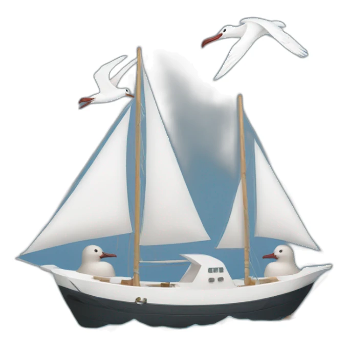 two albatrosses and one sailboat sticker