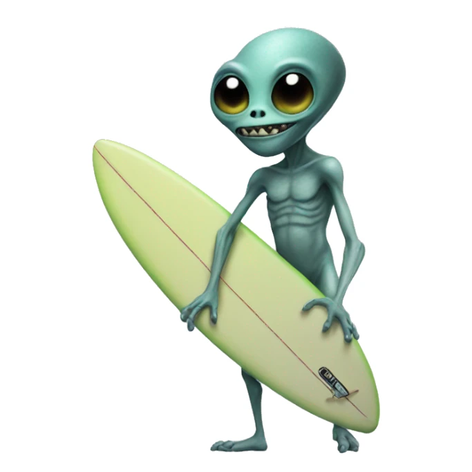 Alien with a surfboard sticker