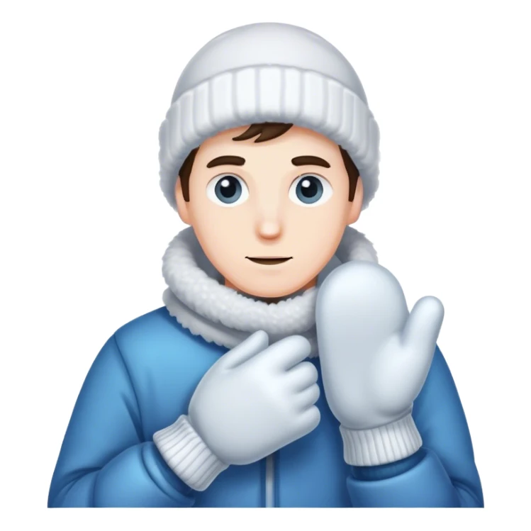 freezing man wearing mittens sticker