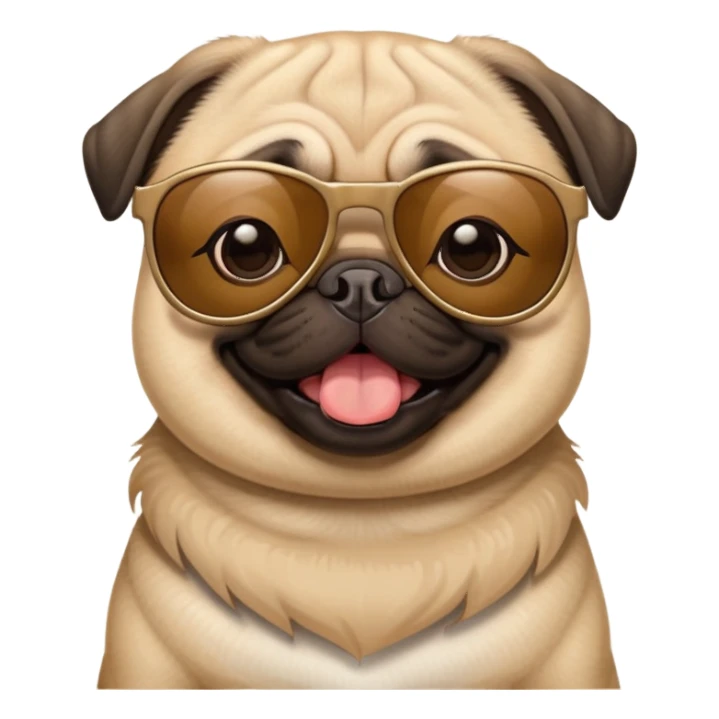 Pug wearing sunglasses sticker