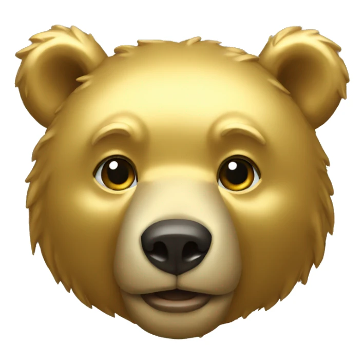 Gold bear head  sticker
